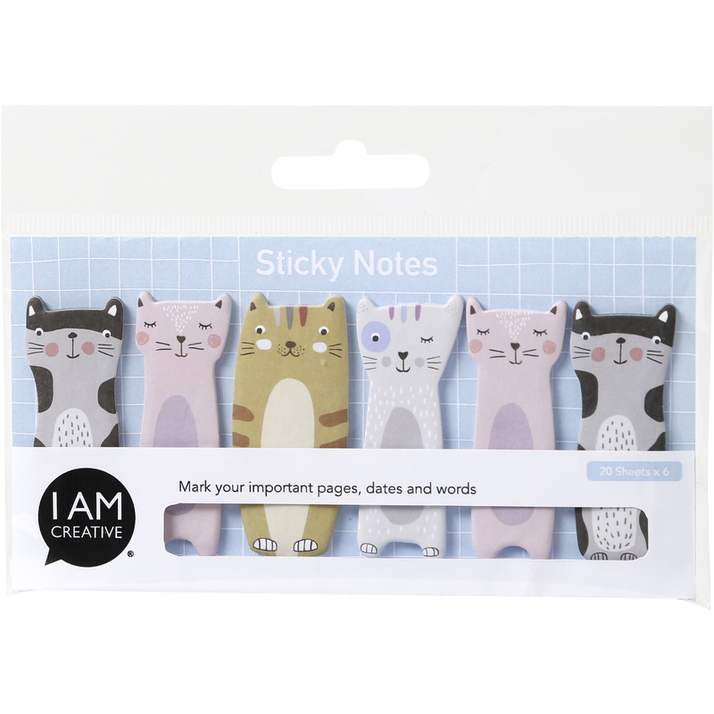 I AM CREATIVE Haftnotizen Katze, 20 x 55 mm, 6 x 20 Blatt