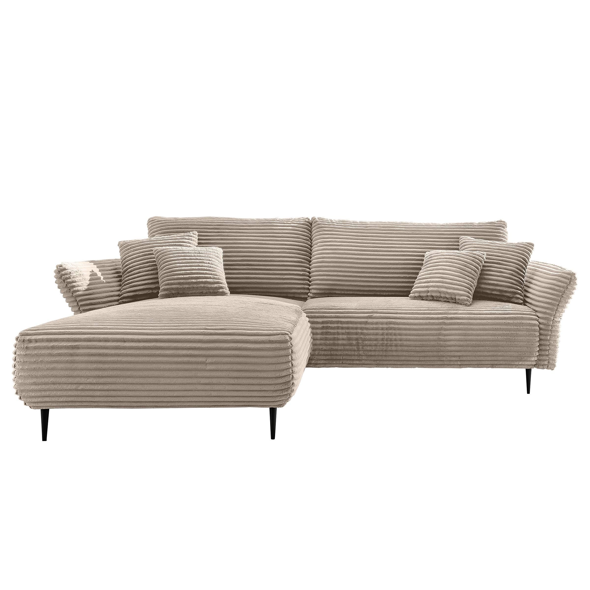 Livetastic Ecksofa Cappuccino Textil Uni 4-Sitzer Füllung Schaumstoff