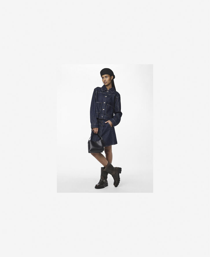 Pieces PCNEVIN HW MINI SKIRT Blå