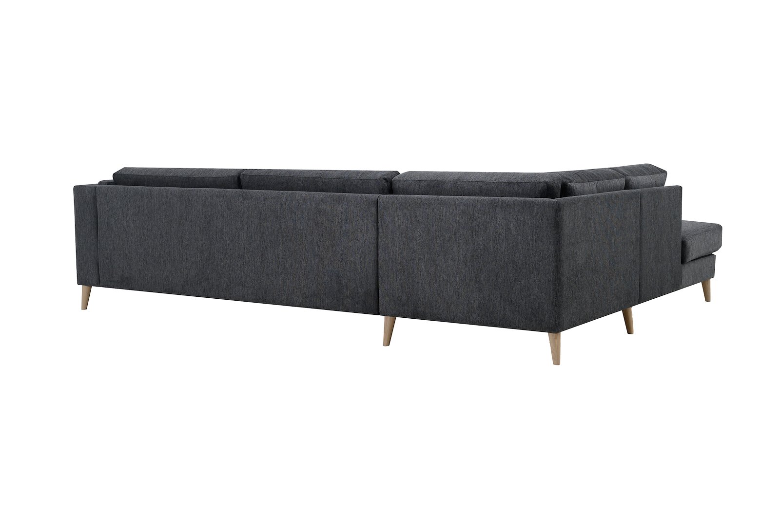 Edda hjørnesofa 3-seter med åpen ende venstre Textile Brego 7 Antrazite, ben 8, armlen G.