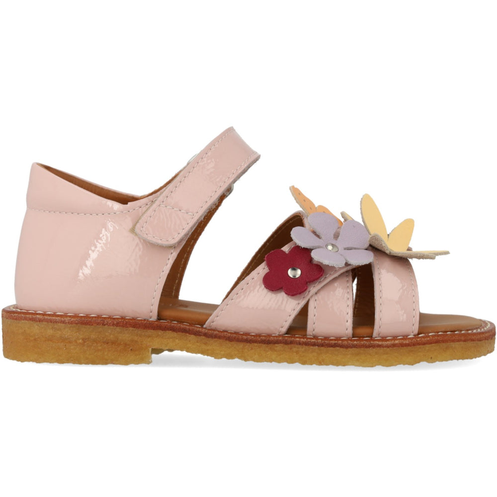 Køb Angulus Rosebud Sandal Med Multifarvede Blomsterapplikationer