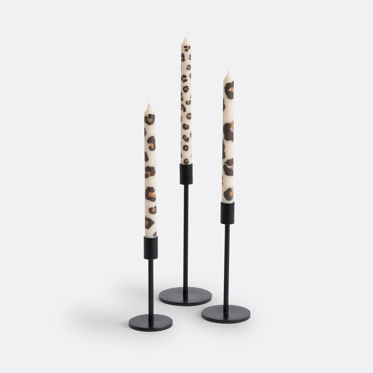 LA REDOUTE INTERIEURS<br>Conjunto de 3 velas com estampa de leopardo, Azhar