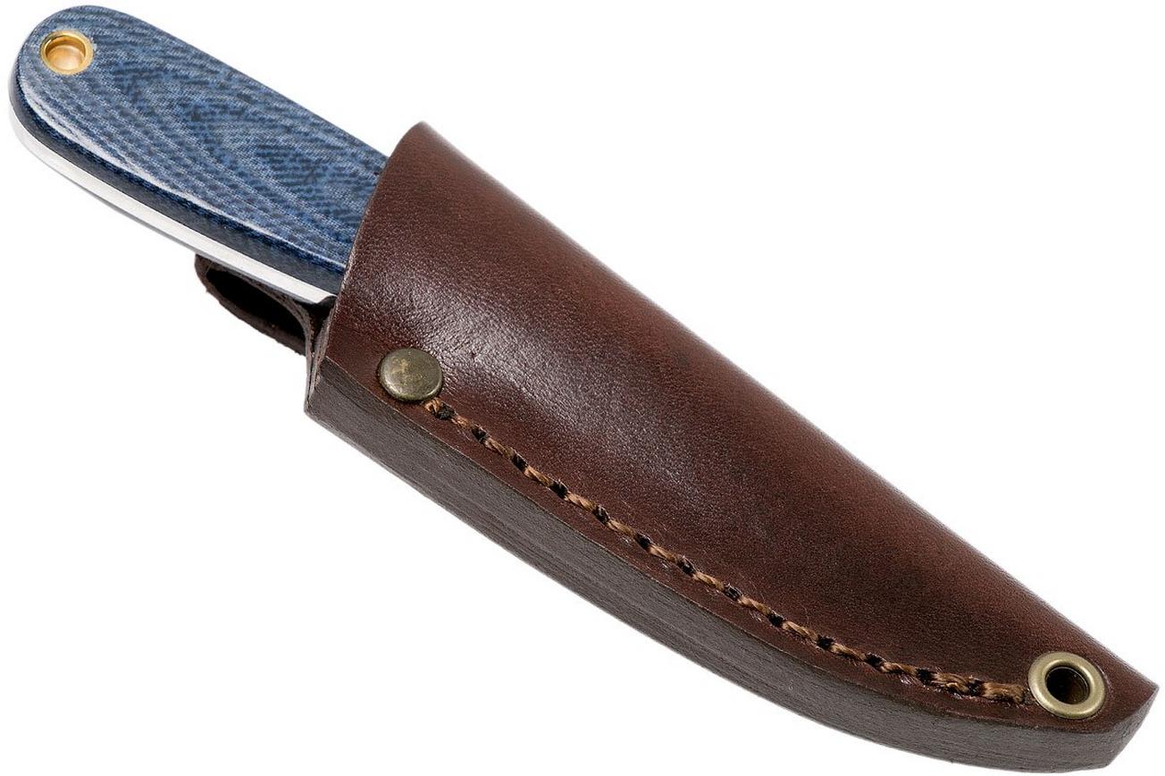 Brisa Necker 70 Ringo, jeans micarta, leather sheath 9821