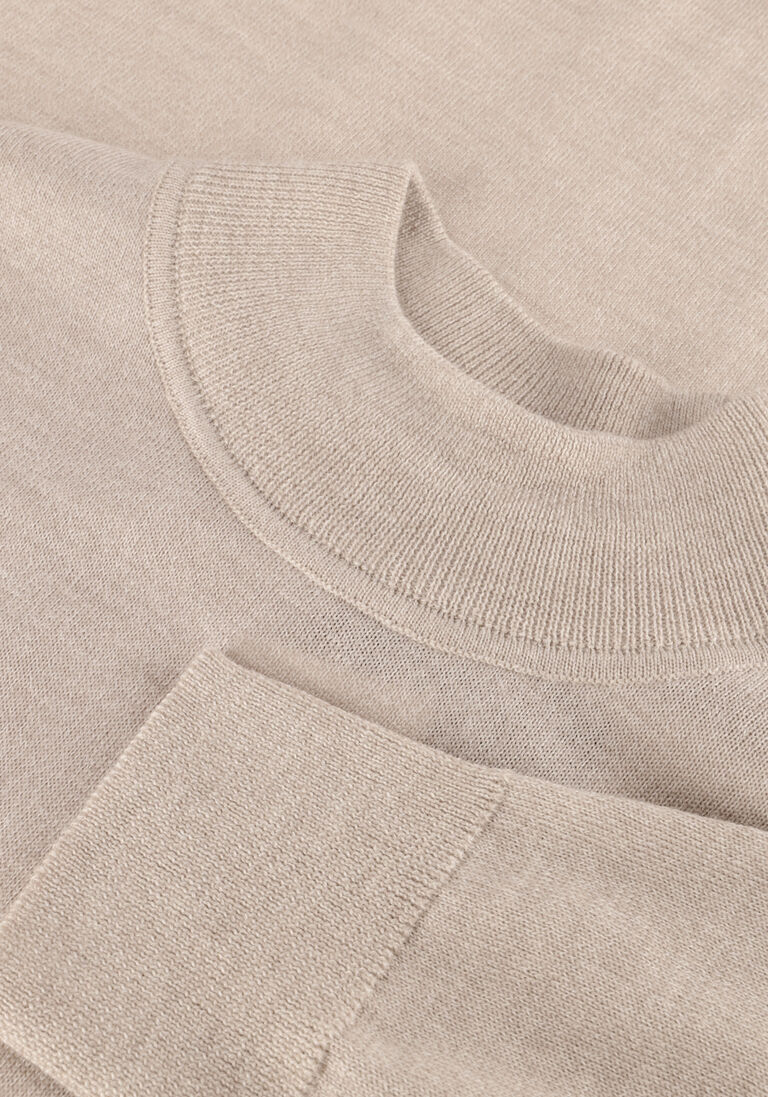 beige profuomo coltrui pullover mock neck merino