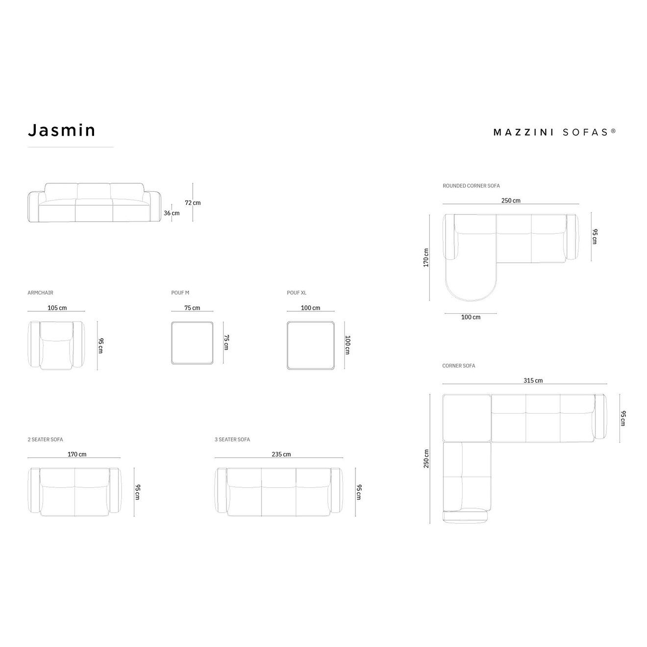 Mazzini Sofas Canapé d'angle gauche Velours Jasmin 4 Places terracotta - 250x170x72 cm