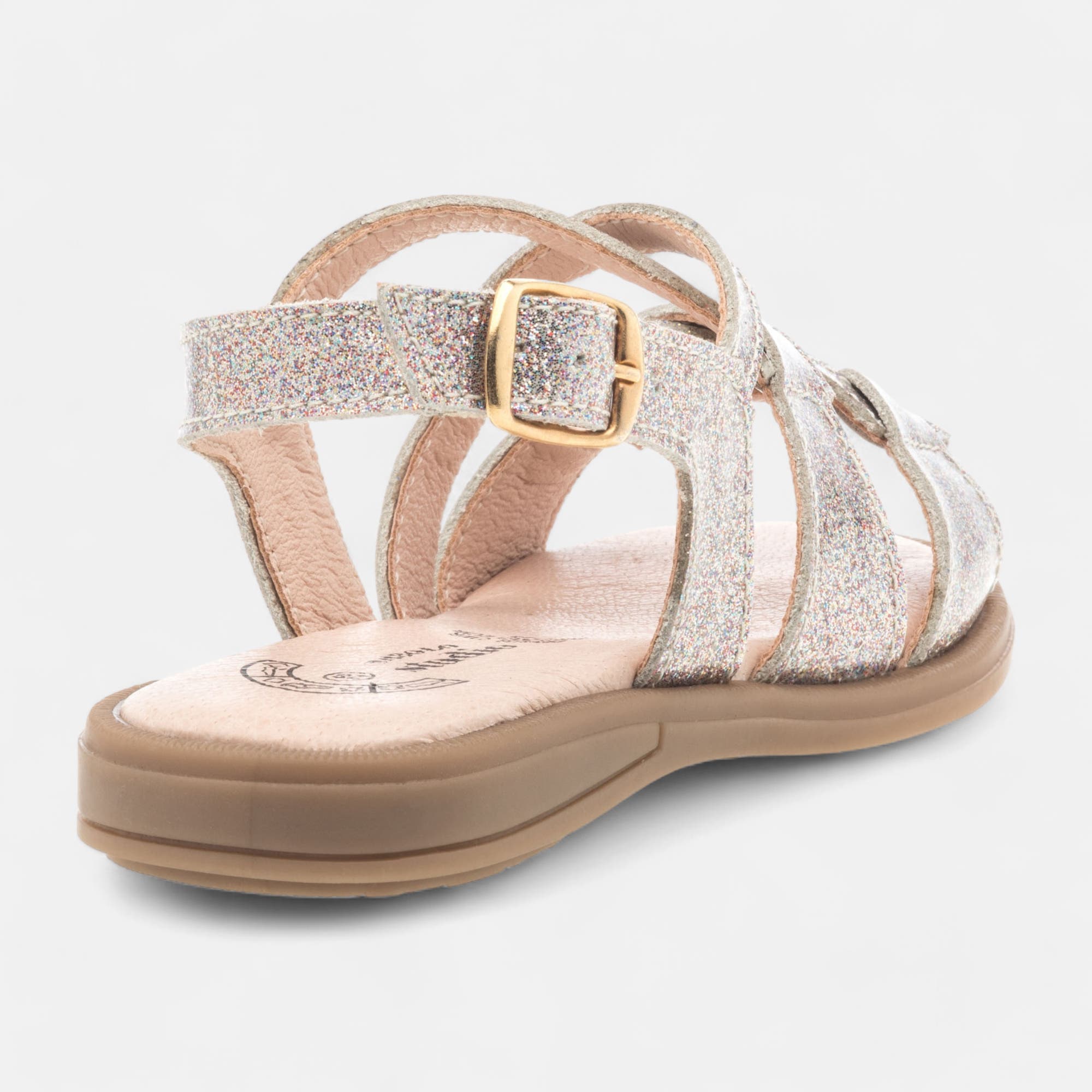 Nu-pieds Fille en cuir rose