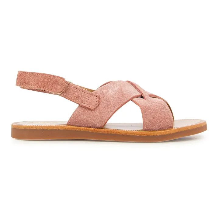 Pom d'Api Sandales Plagette Cross | Vieux Rose