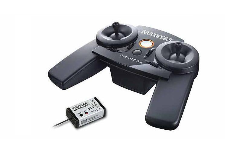 Fernsteuerung Smart SX 6-Kanal M-Link Mode 2+4 (Gas links)<br>2.4 GHz Sender inklusive Empfänger für Einsteiger