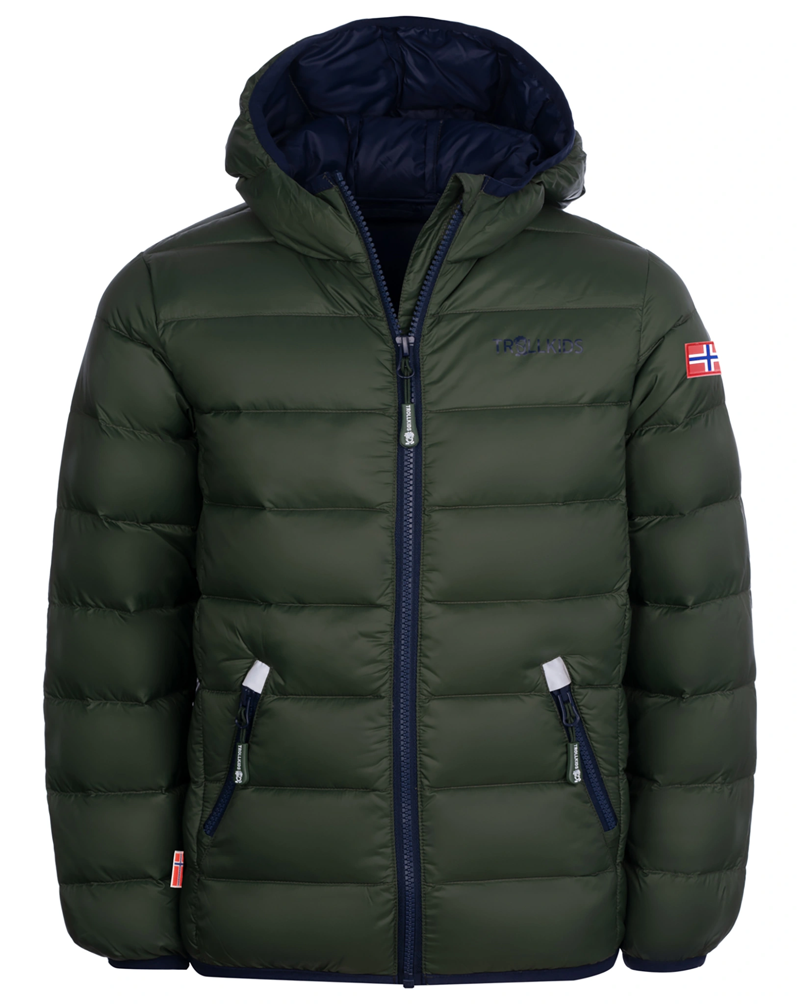 Daunen-Steppjacke DOVREFJELL in forest green/navy