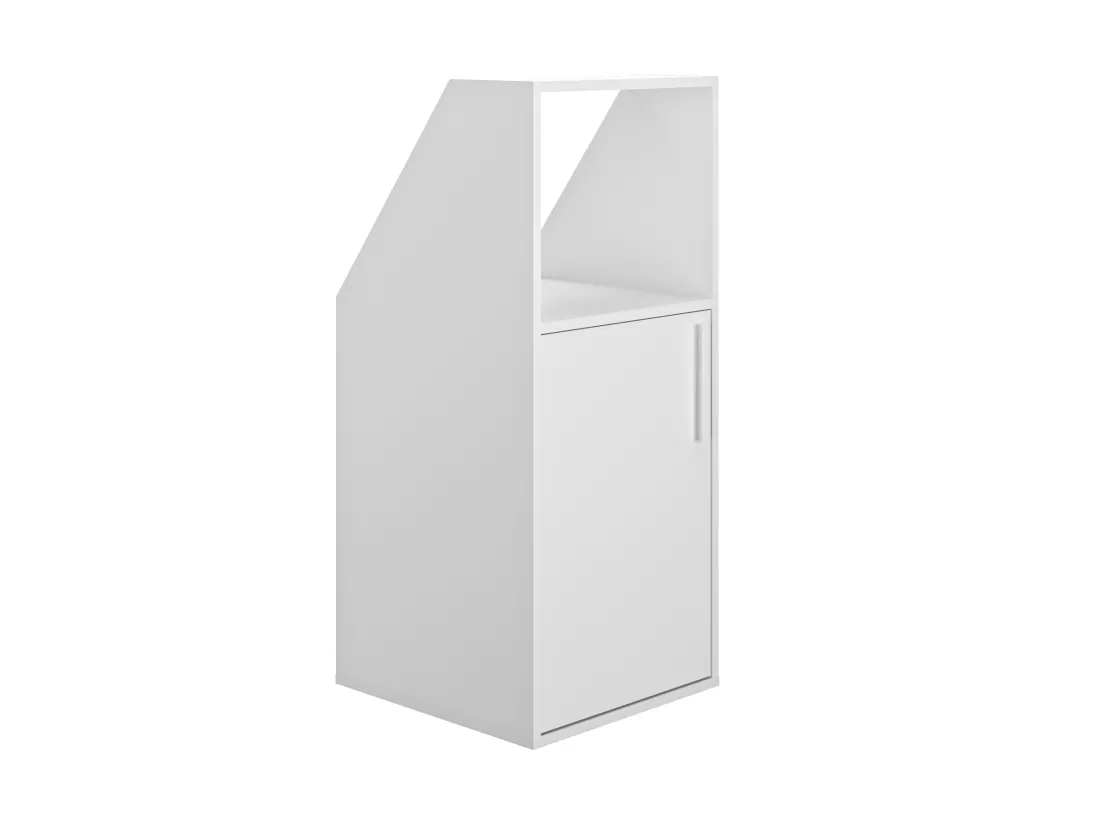Meuble sous pente 1 porte et 1 niche - Blanc - ADEZIO