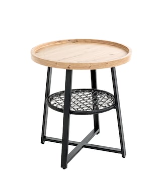 Beistelltisch ø 50 cm Eiche-Dekor braun/schwarz