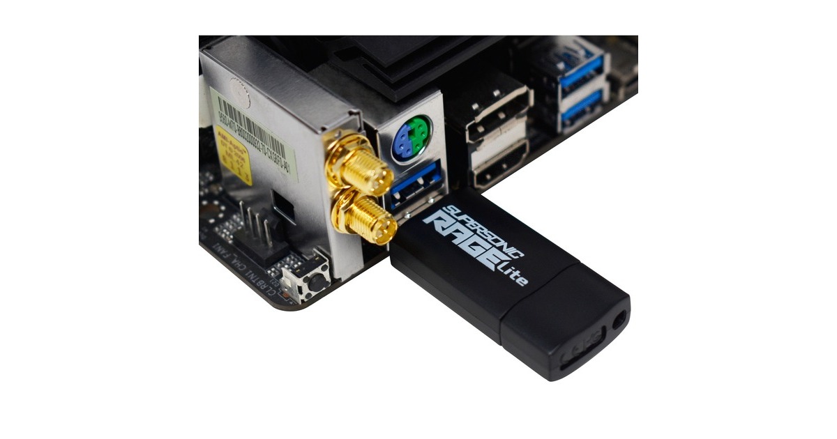 PatriotSupersonic Rage Lite 128 GB usb-stick  (Zwart/blauw, USB-A 3.2 Gen 1)