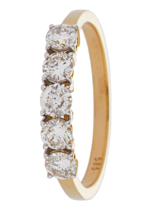 Rivière-Ring, Brillanten, 1,0 ct., Gelbgold 585