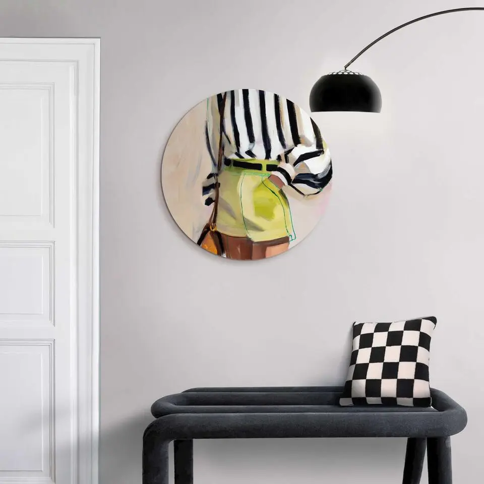 Glasschilderij Zomerse outfit - Ø 50cm - Groen