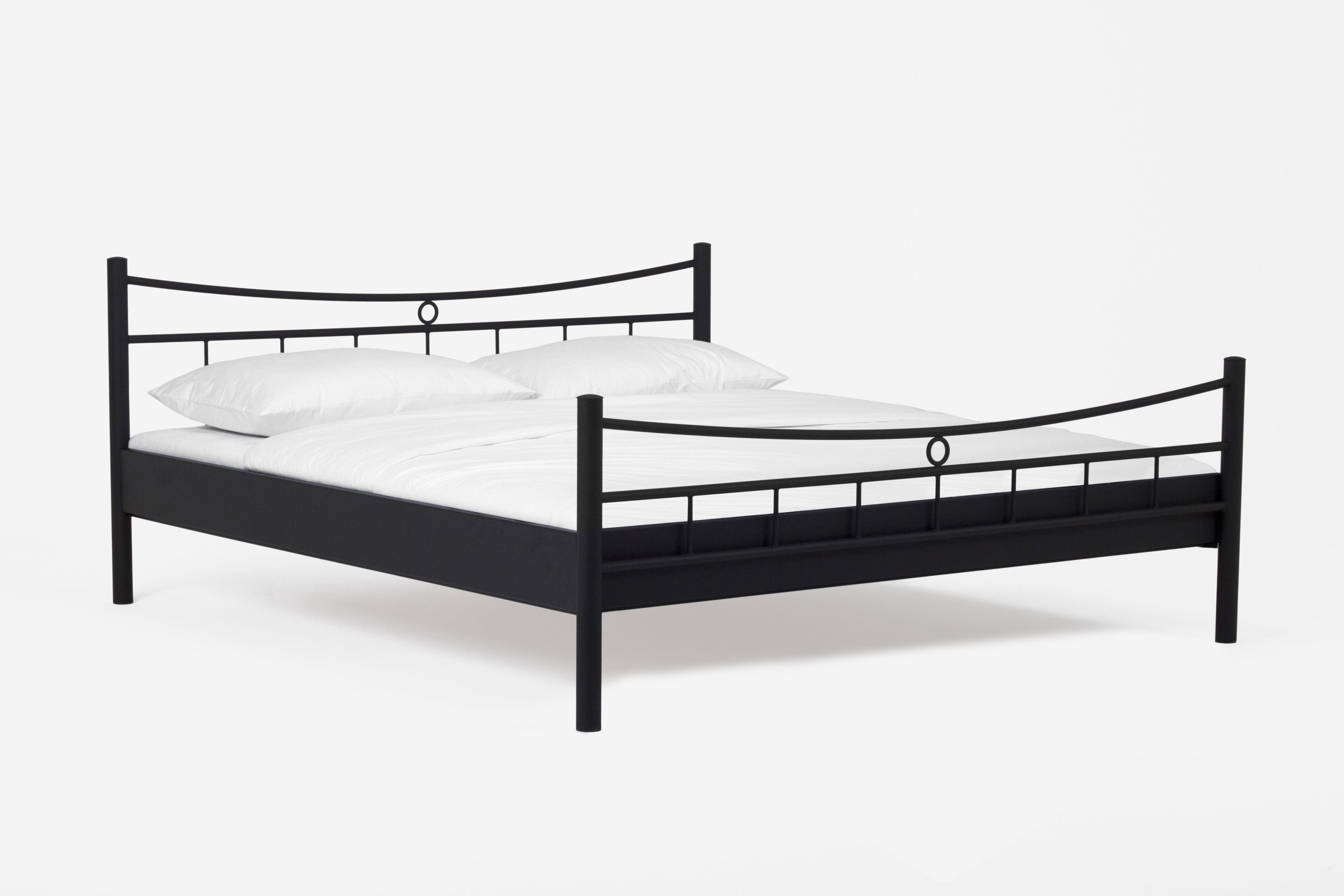 Metallbett SATURN 100 x 200 cm Metall Schwarz struktur