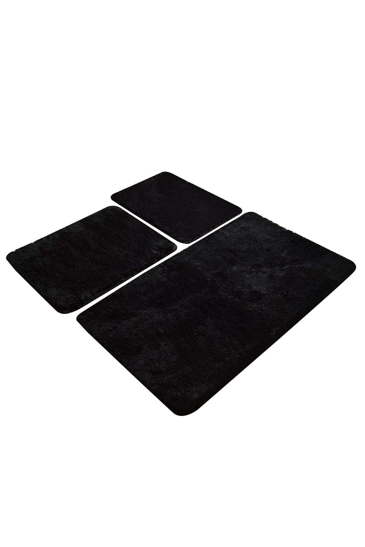Homtex Acryl-Badematten-Set, schwarz, rutschfest, 40x60 cm, 50x60 cm, 60x100 cm