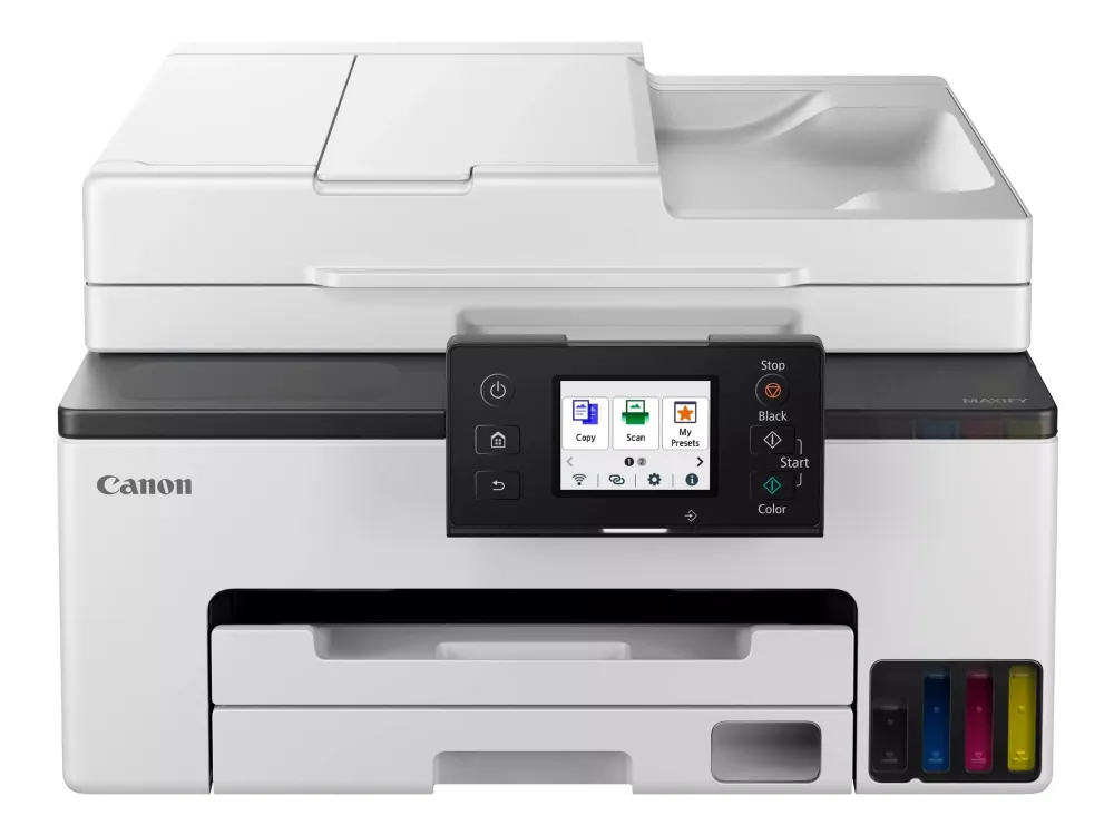 Canon MAXIFY GX2050 - Multifunktionsprinter - farve - blækprinter - kan genopfyldes - Legal (216 x 356 mm)/A4 (210 x 297 mm) (original) - A4/Legal (medie) - op til 15 ipm (udskriver) - 250 ark - 33.6 Kbps - USB 2.0, Wi-Fi(ac), LAN