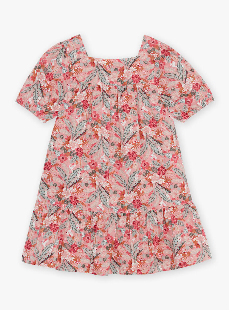 Robe rose à fleurs