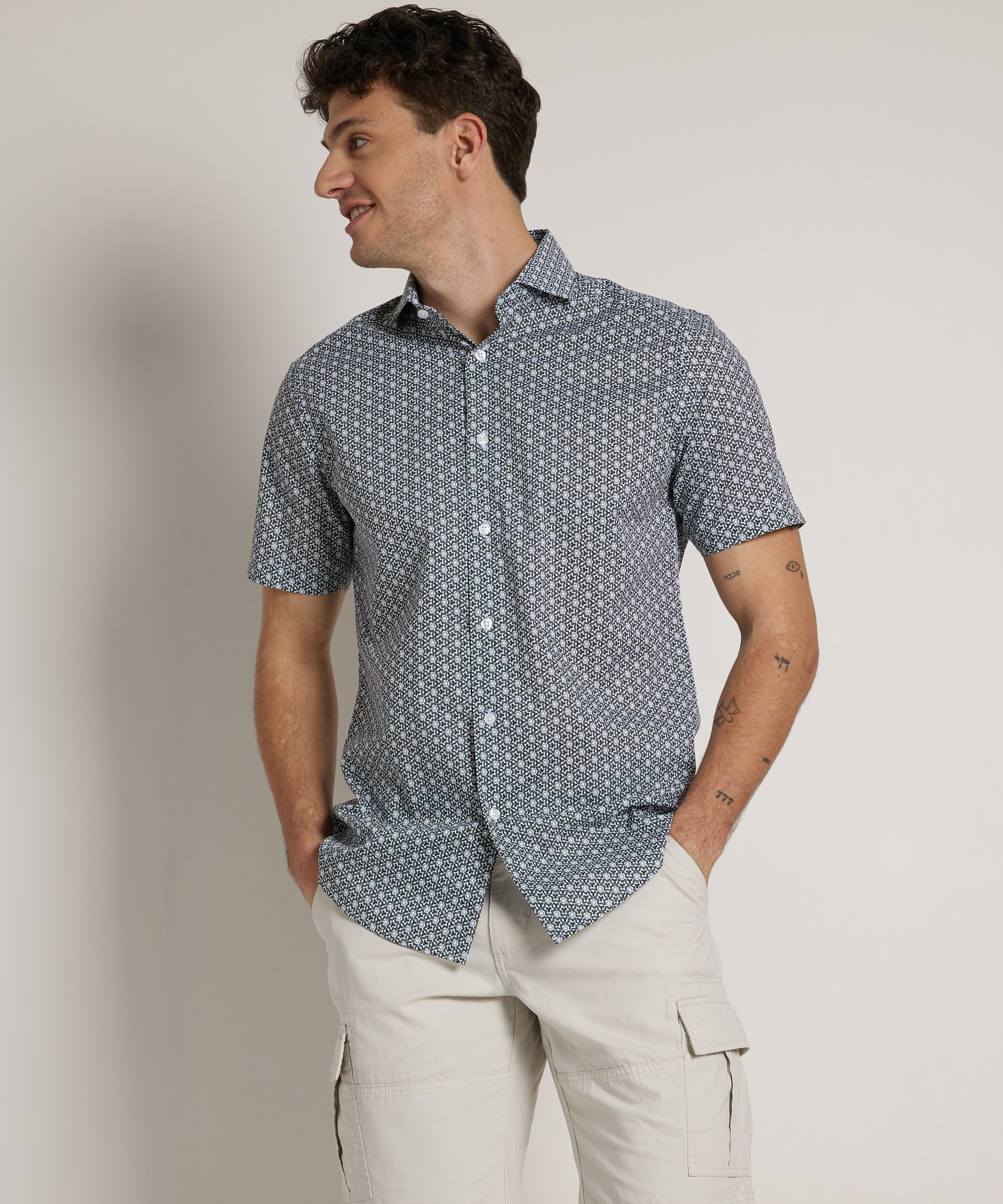 slim fit overhemd korte mouw
