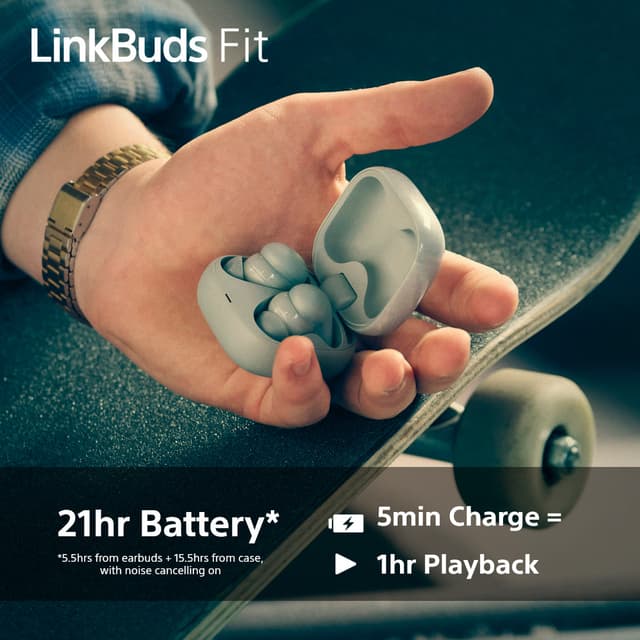 Sony LinkBuds Fit true wireless in-ear høretelefoner (hvid)