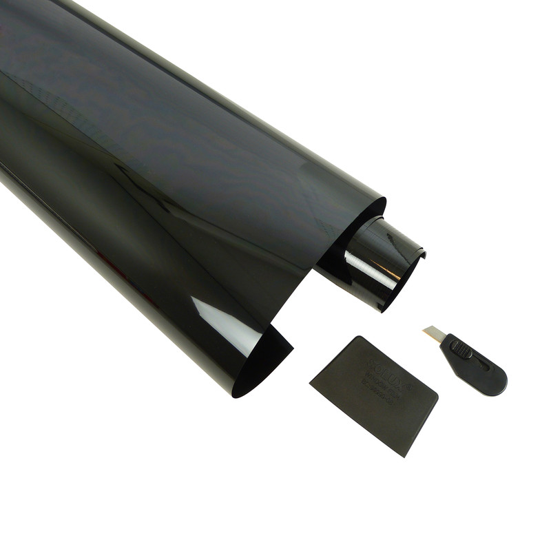 Glasfolie zwart 300x75cm