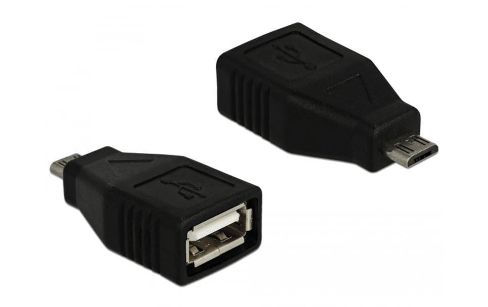 USB 2.0 Adapter USB-MicroB Stecker - USB-A BuchseDelock Adapter USB 2.0 Typ Micro-B Stecker > USB 2.0 Typ-A Buchse