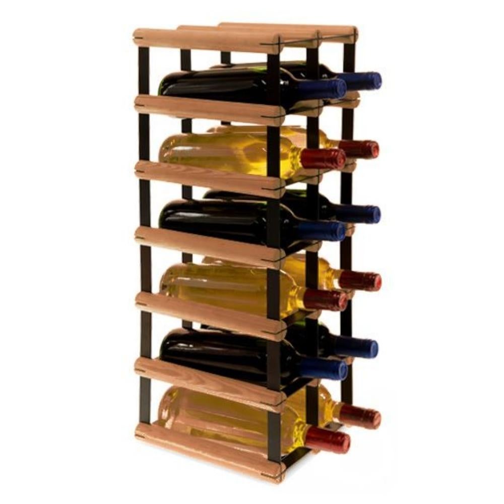 PROREGAL Modulair Wijnrek Vinotega Mod Metaal HxBxD 62,5 x 22,5 x 24,5 cm 2 x 6 Flessen Massief grenenhout Bruin Geolied