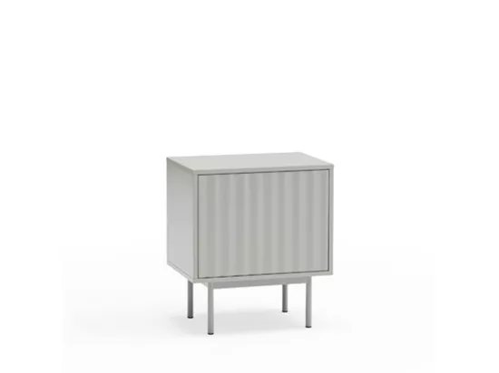 Sierra - Table de chevet 1 porte 2 tiroirs en bois : Couleur - Gris clair
