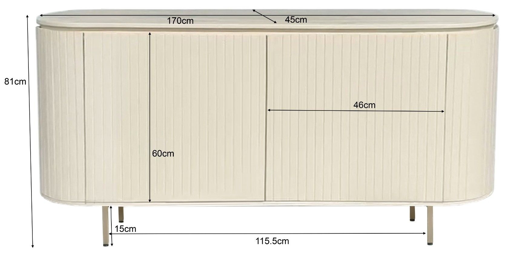 Dressoir Patou B170 x D43 x H81 cm