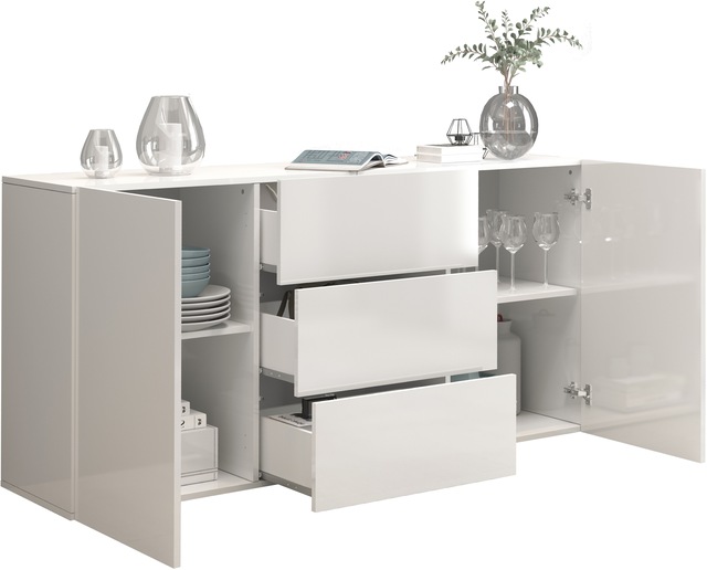 INOSIGN Sideboard »Egypt, Kommode, Schrank, Kredenz,  grifflos« 2 Türen, 3 Schubkästen, kompl. Hochglanz lackiert Breite 160