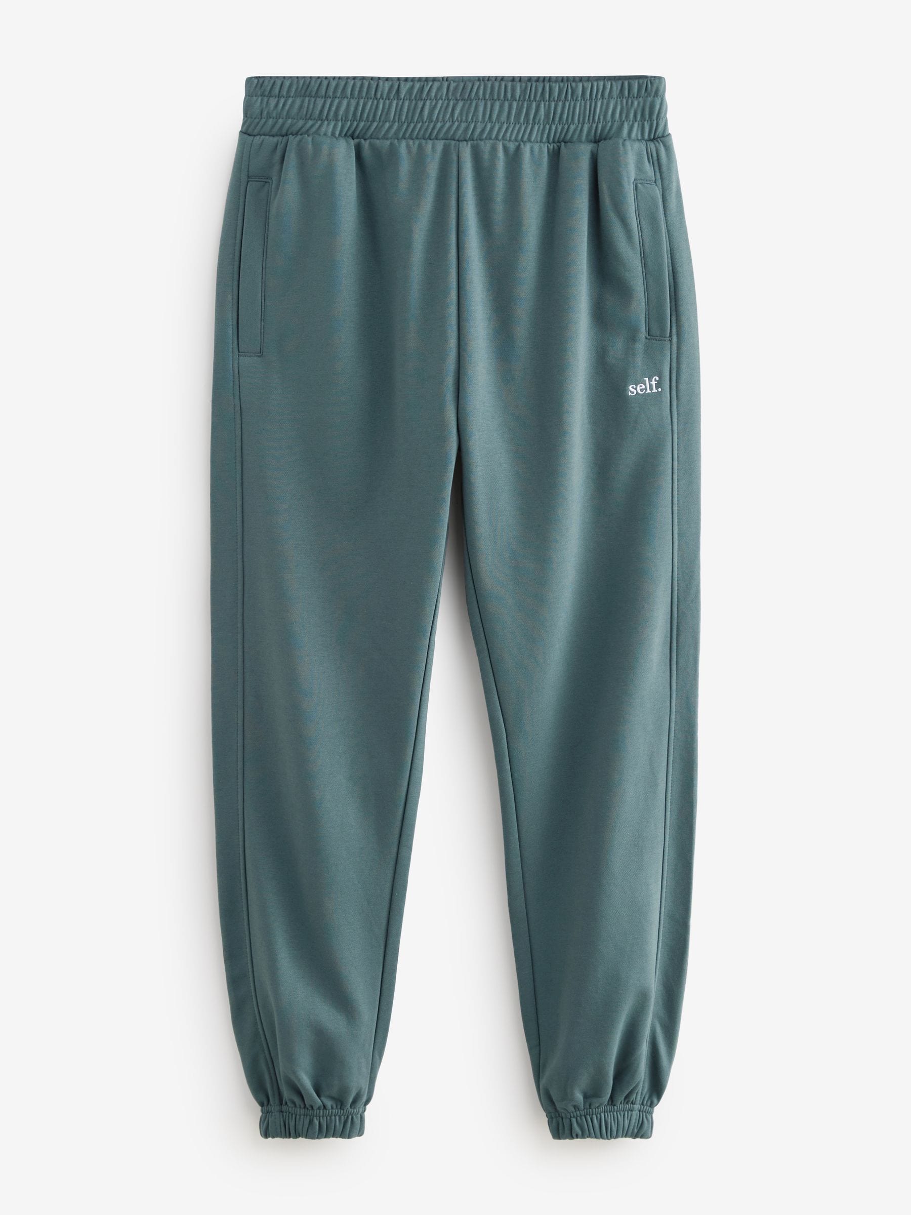 Blauwgroen - Joggingbroek met banden