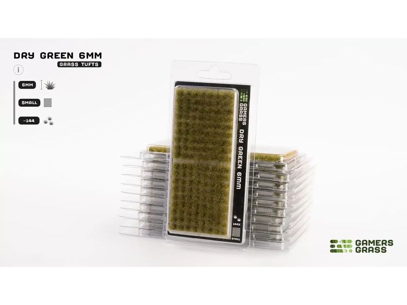 GamersGrass Tufts Wild Dry Green 6 mm Hochwertige Tufts für den Gelände- und Miniaturenbau