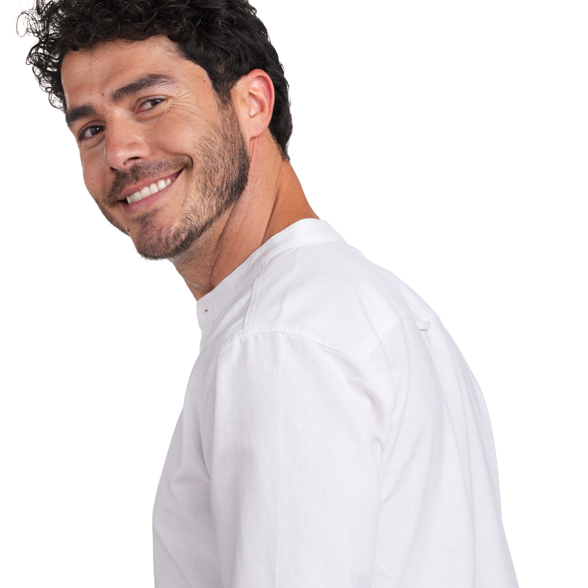 VanVaan Herren Hemd mit Stehkragen weiss