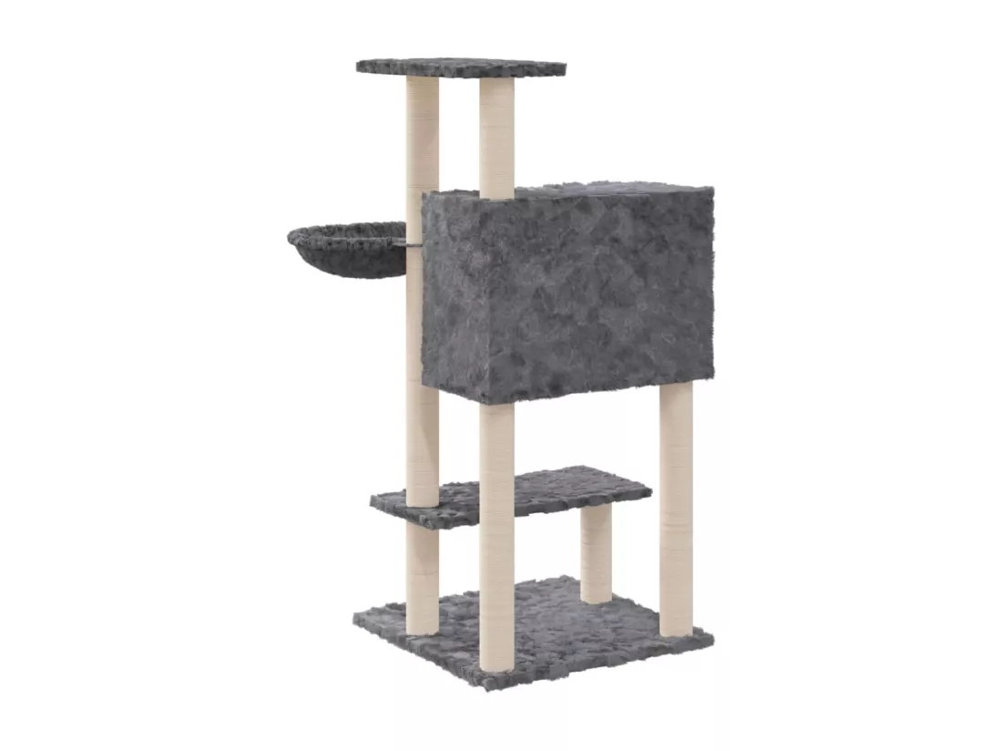 Arbre à chat avec griffoirs en sisal Gris foncé 108,5 cm
