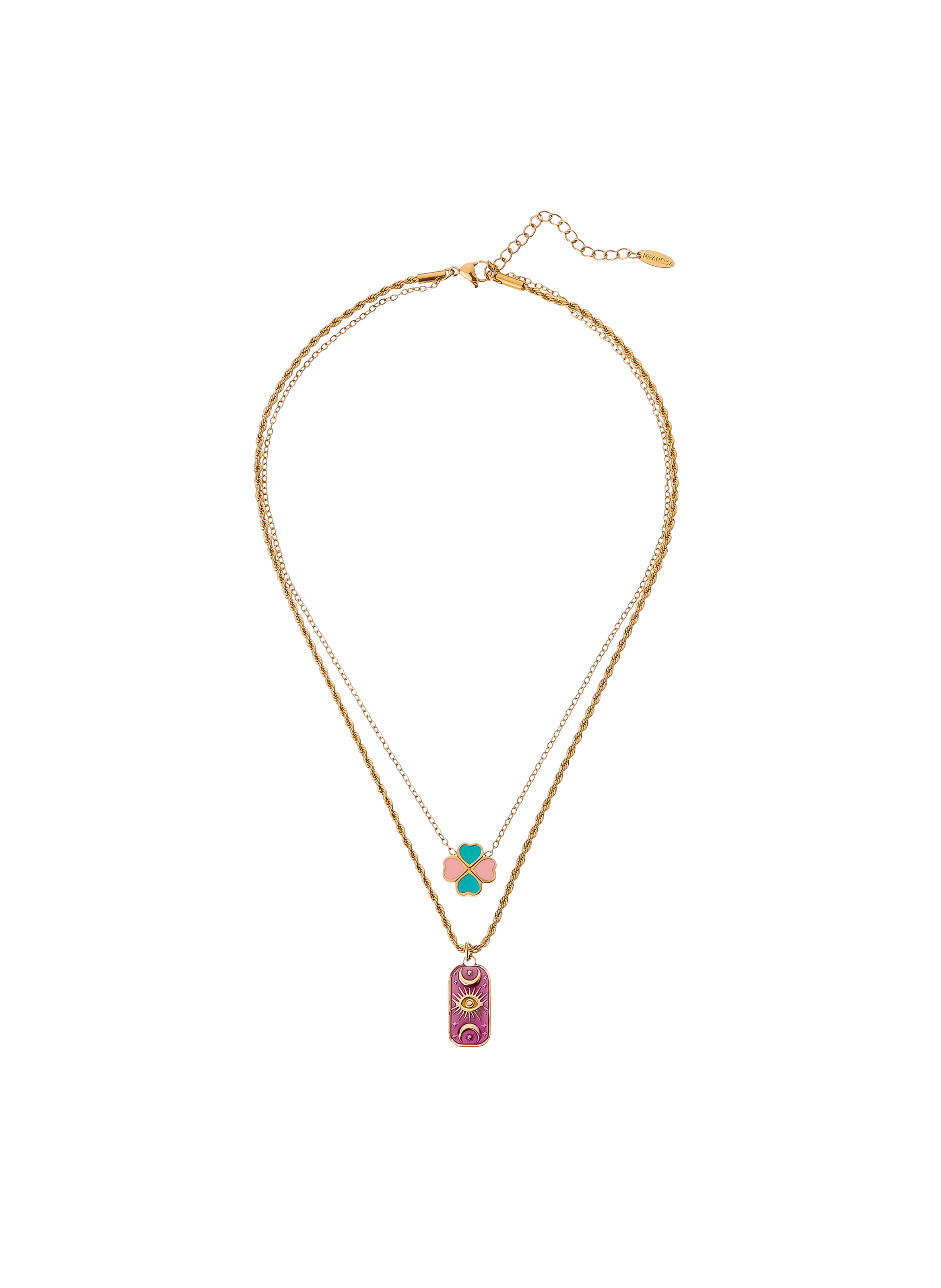 ROSALIA - Collier multirangs en laiton | Violet