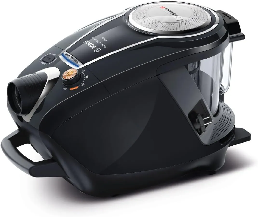 Bosch Staubsauger beutellos ProSilence Serie 8 BGS7MS64, Bodenstaubsauger, leise, Hygiene-Filter, Bodendüse für Parkett, Teppich, Fliesen, Starke Saugleistung, langes Kabel, 800 W, schwarz