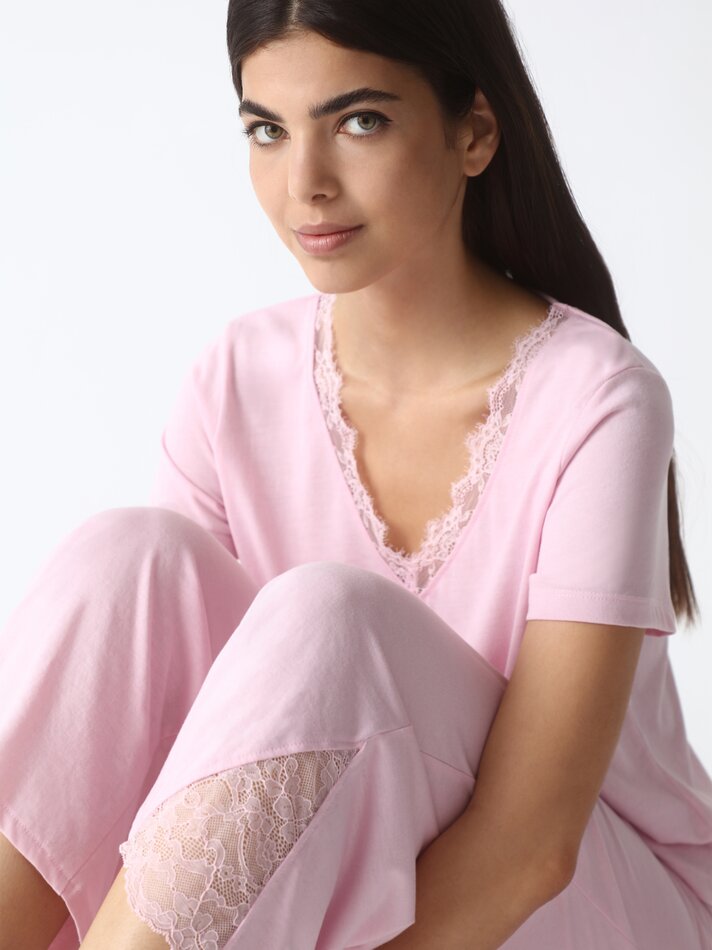 Calça de pijama de renda - Rosa