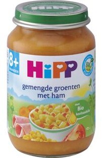 HiPP 8M  Babymaaltijd Gemengde Groenten Met Ham