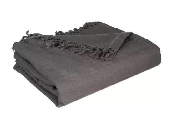 Jeté de lit en Coton Gris 230 x 250 cm