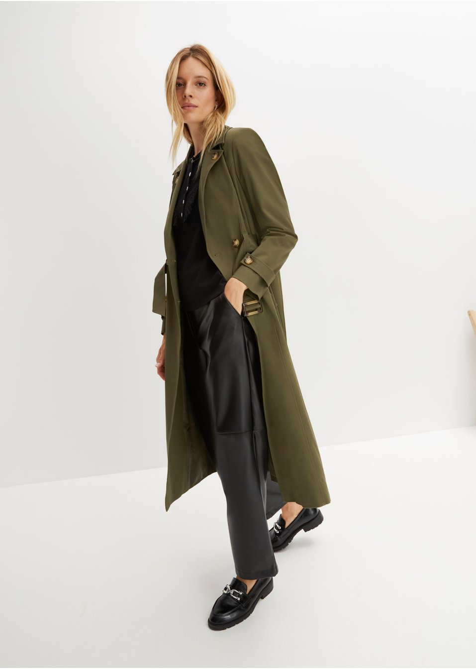 Trench-coat avec ceinture (Ens. 2 pces.)