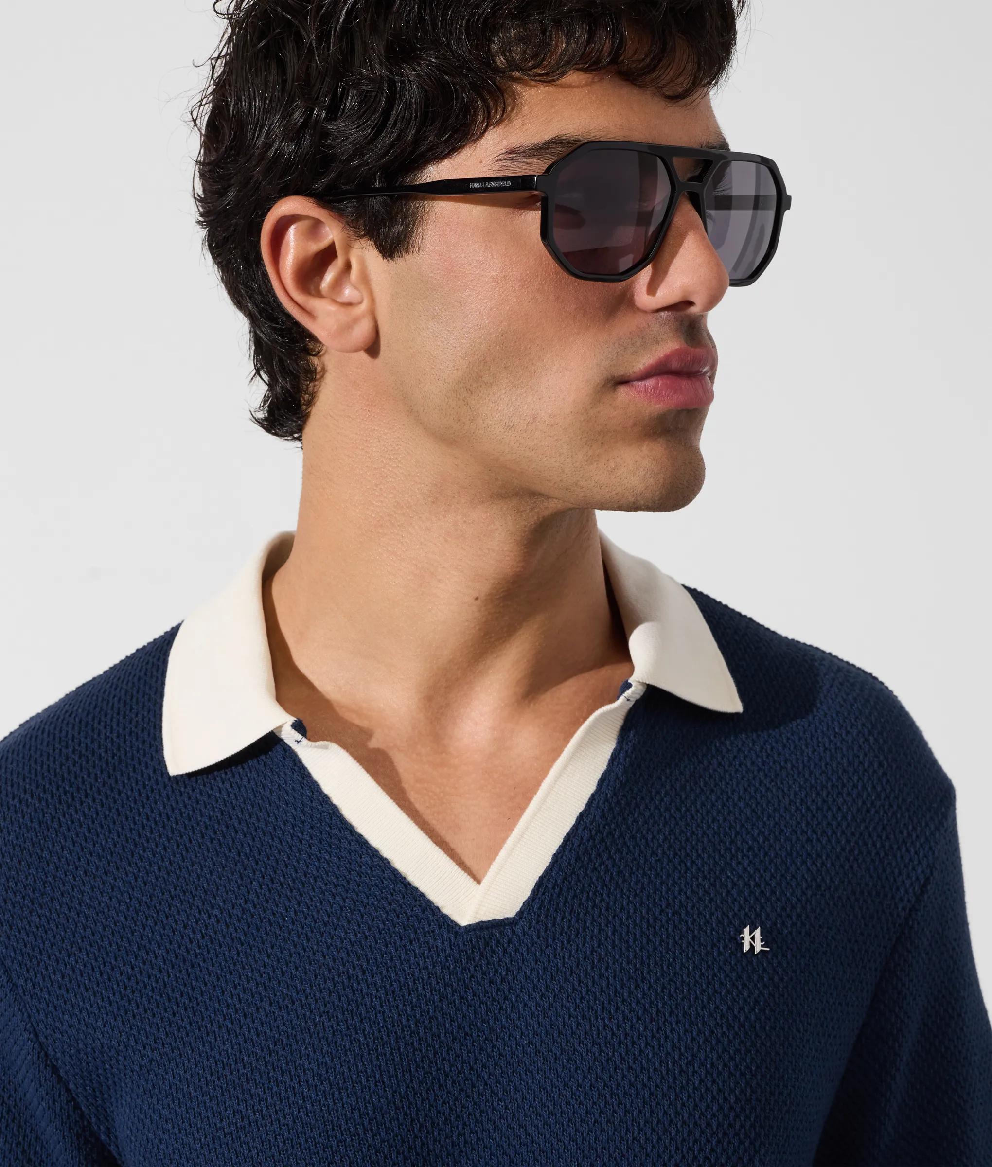 Metaal Monogram gehaakt polo shirt