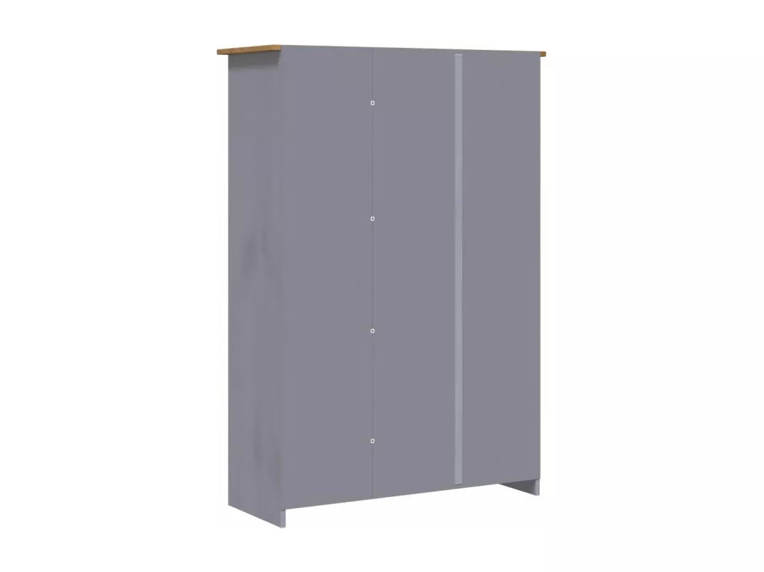 Garde-robe 3 portes Gris 118x50x171,5 cm Pin Assortiment Panama