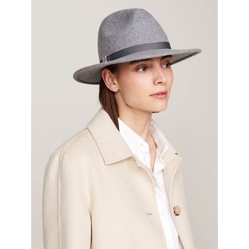 Tommy Hilfiger Monogram Fedora Hat, Mid Grey Melange