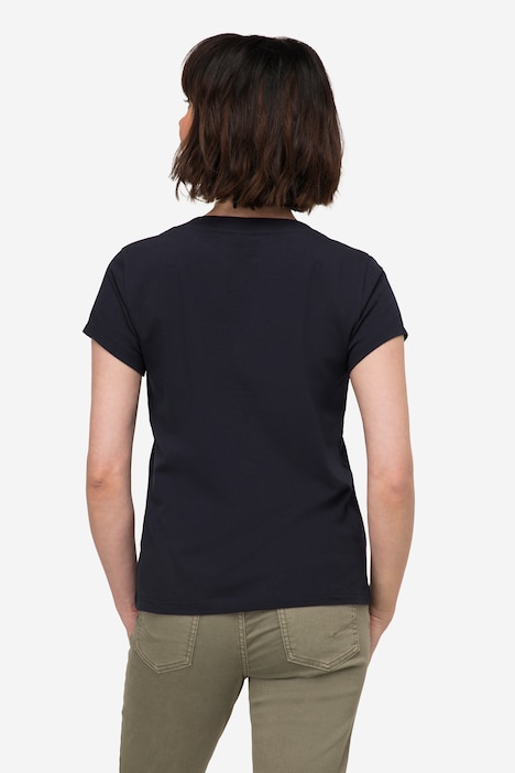 T-Shirt, Fisch Motiv, V-Ausschnitt, Halbarm