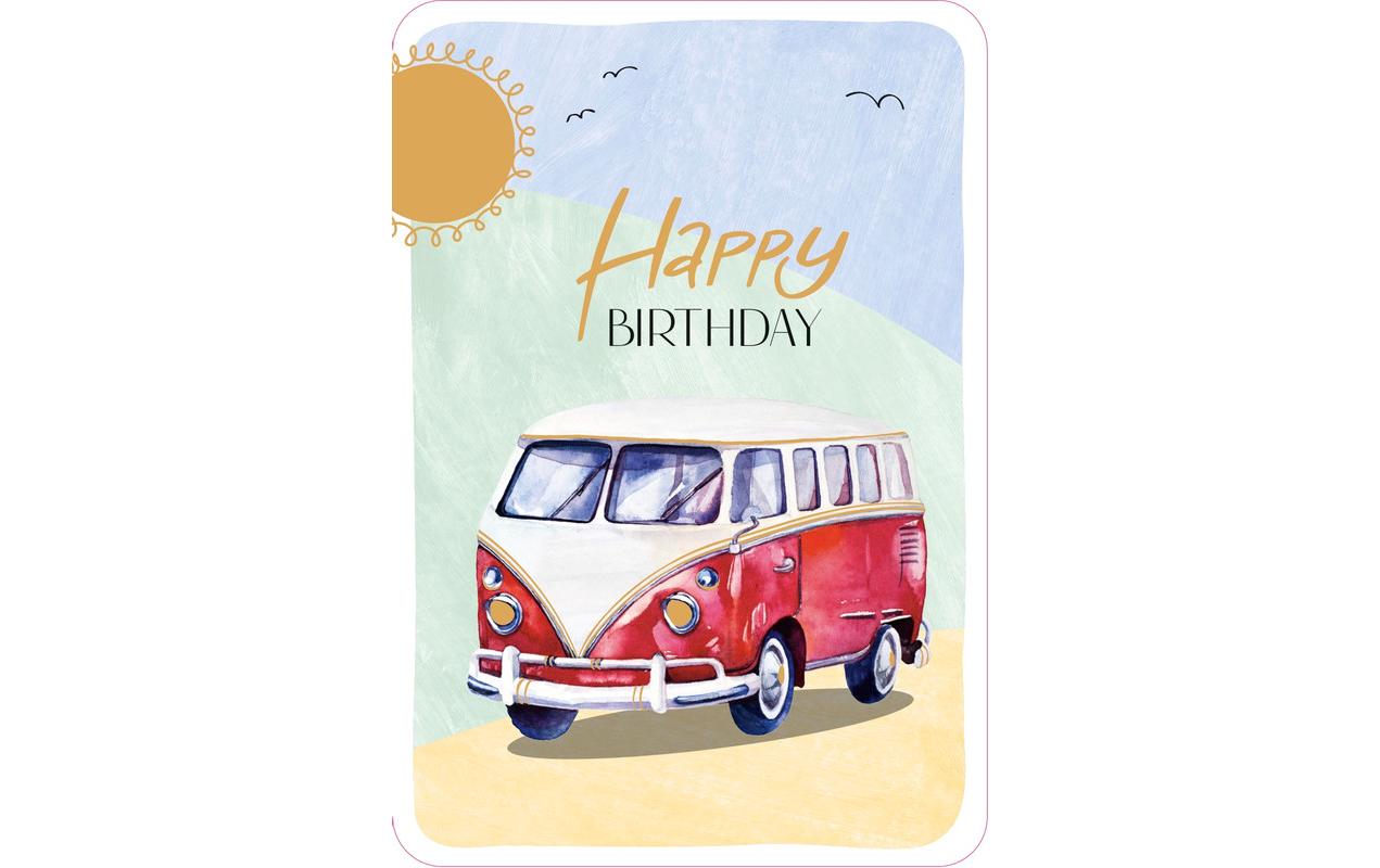 Geburtstagskarte Bulli B6Grusskarte zum Geburtstag