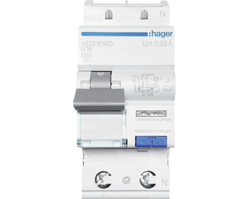 Hager ADS916D 16A aardlekschakelaar (RCCB) type B 30mA