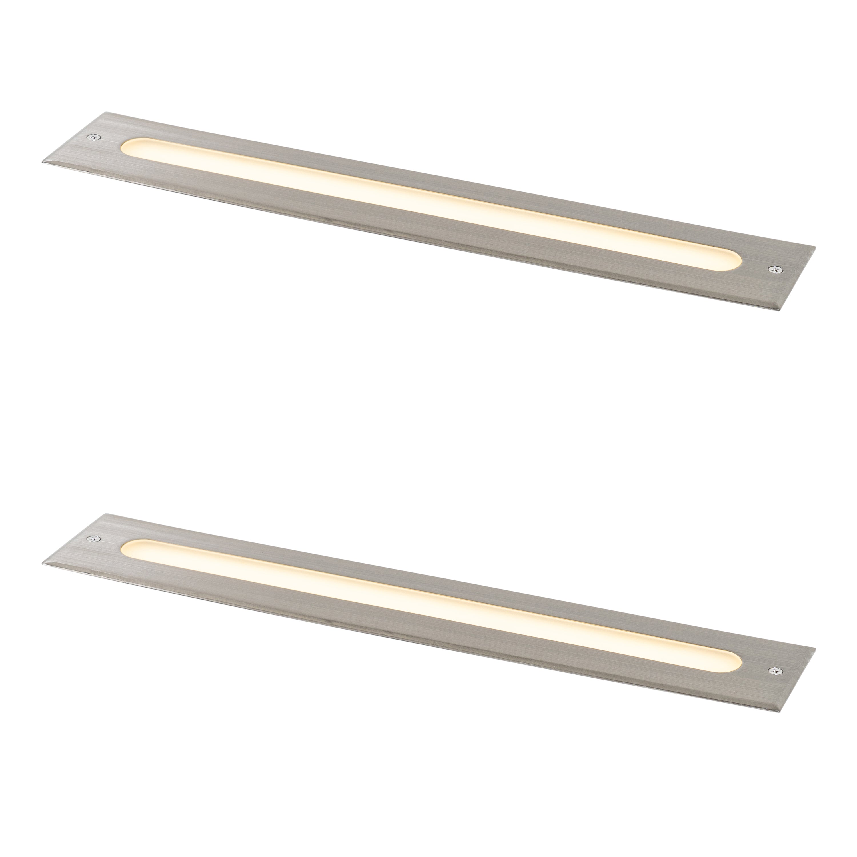 QAZQA Set van 2 moderne grondspots staal 50 cm incl. LED IP65 - Eline