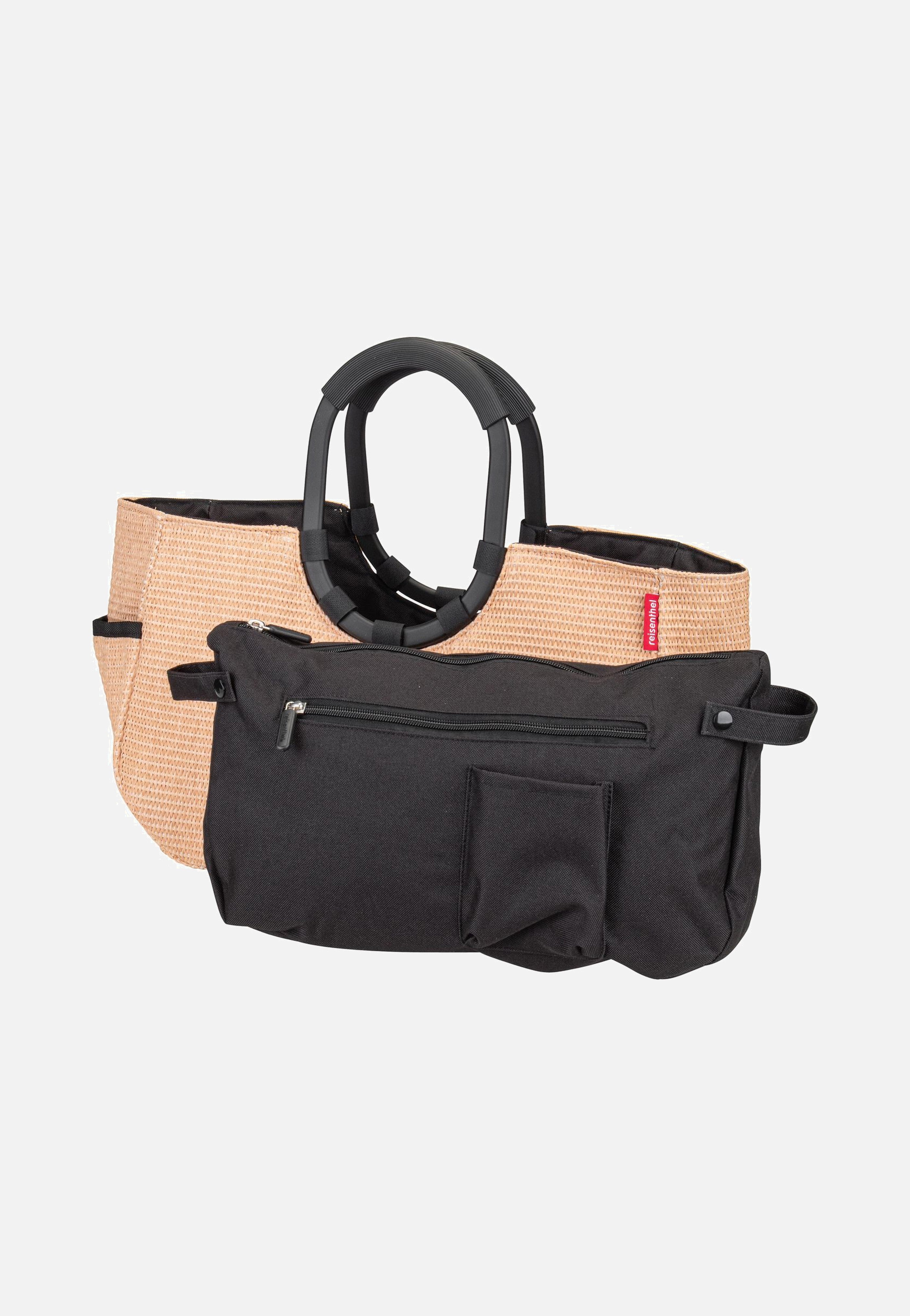 loopshopper M frame Raffia Black - Einkaufskorb