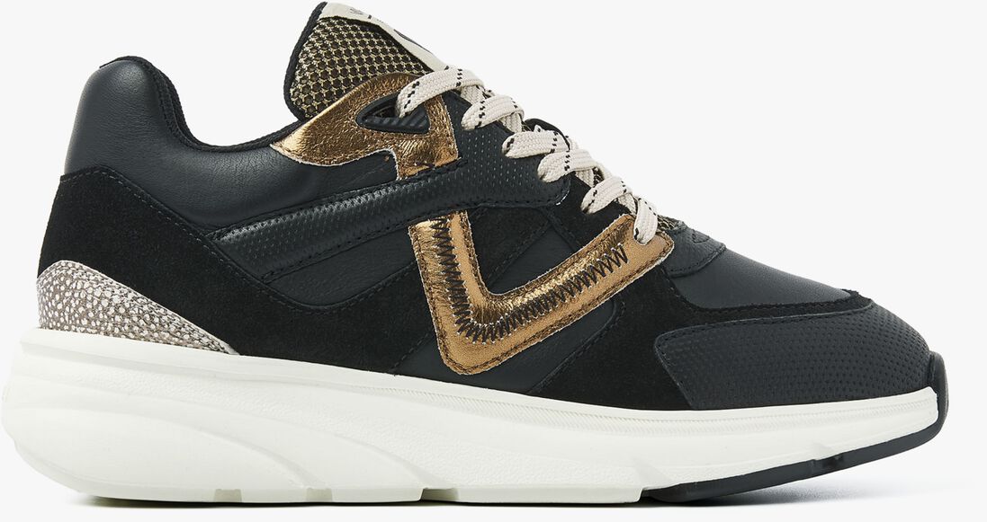 zwarte via vai lage sneakers vic kyro