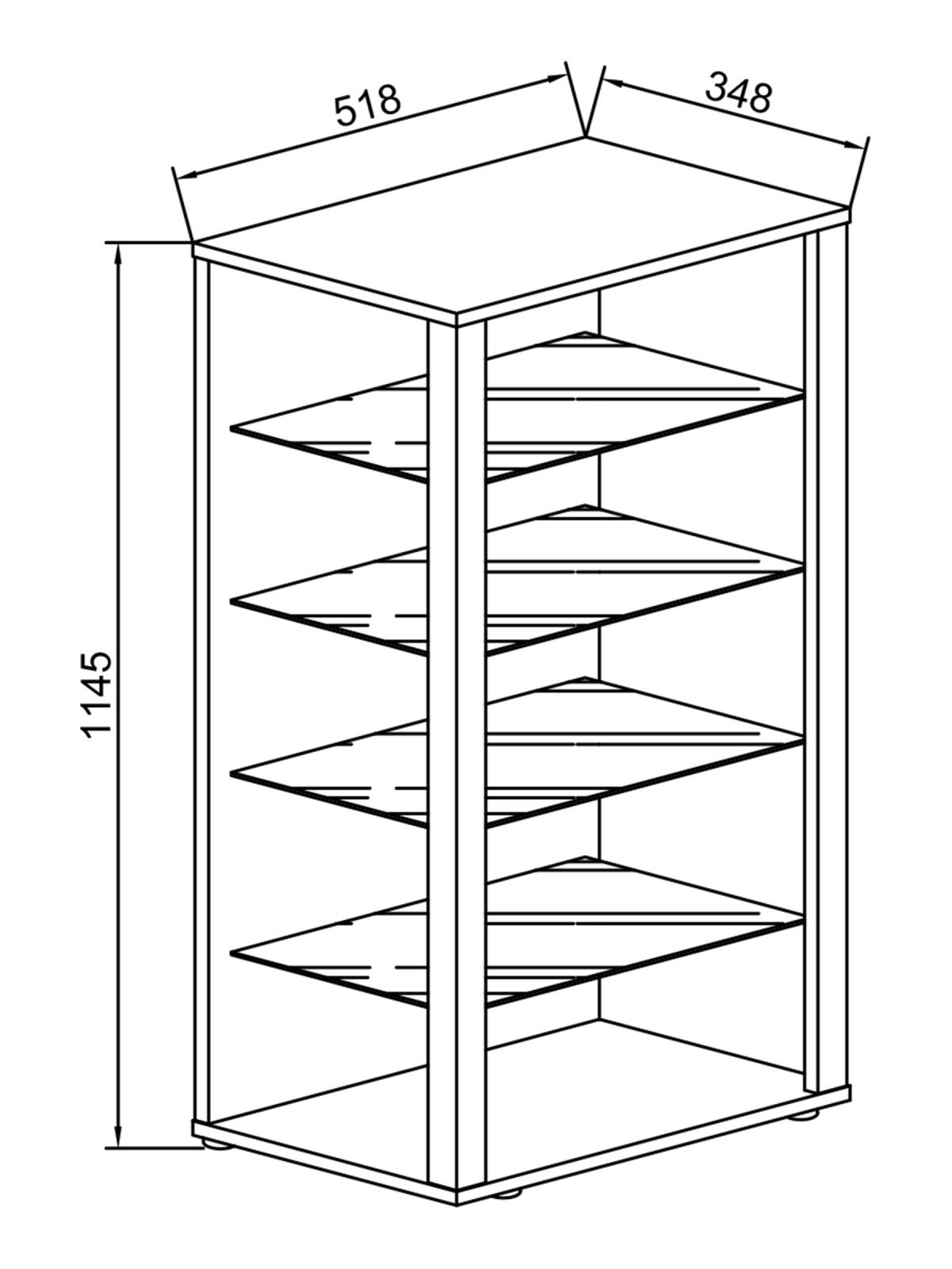Vitrine GLASOL III - weiß - 52x115 cm